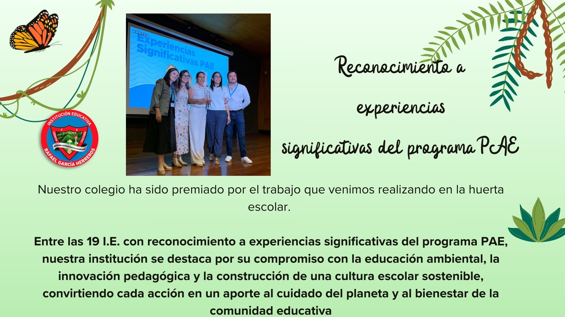Reconocimiento Experiencias significativas PAE